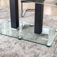 thumbnail image 3 of Furniture of America Marva Glass Top Dining Table in Black and Silver, 3 of 6