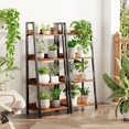 thumbnail image 6 of Tydimor 4-Tier Ladder Bookshelf With Drawer, Leaning Bookcase Storage Display Shelf,Rustic Brown, 6 of 7