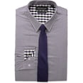 thumbnail image 2 of Nick Graham Mens Modern Fitted Mini Gingham Stretch Shirt with Solid Tie 16-16.5 Neck 32-33 Sleeve Purple, 2 of 2