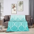 thumbnail image 2 of Cyan Minimalism Throw Blanket, Fluffy Soft Cozy Blanket Flannel Plush Microfiber Couch Throw, 40"x30", 2 of 8