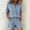 A1_Blue, variant on VISALY Womens 2 Piece Linen Short Sets Roll-Up Short Sleeve Button Down Collared Shirt Elastic High Waist Shorts Set Lightweight Casual Summer Tracksuit Beach Vacation Two Piece Outfit Black L