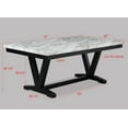 thumbnail image 6 of Beautiful 5pc Dining Set White Faux Marble Table Top Black PU Fabric Chairs Home Furniture, 6 of 6