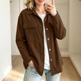thumbnail image 2 of Enjoytime Jackets for Women Lapel Long Sleeve Button Down Shacket Fall Trendy Casual Coat Plus Size Clothes, 2 of 7
