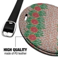 thumbnail image 4 of Grapefruit and Leaves Round Leather Luggage Card Suitcase Carry-On ID Tag, 4 of 8