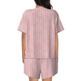 thumbnail image 3 of Kdxio Pink Stripes Print Pajamas Sets for Women Short-Sleeved Pjs with Lounge Shorts Two Piece Sleepwear S-4XL, 3 of 8