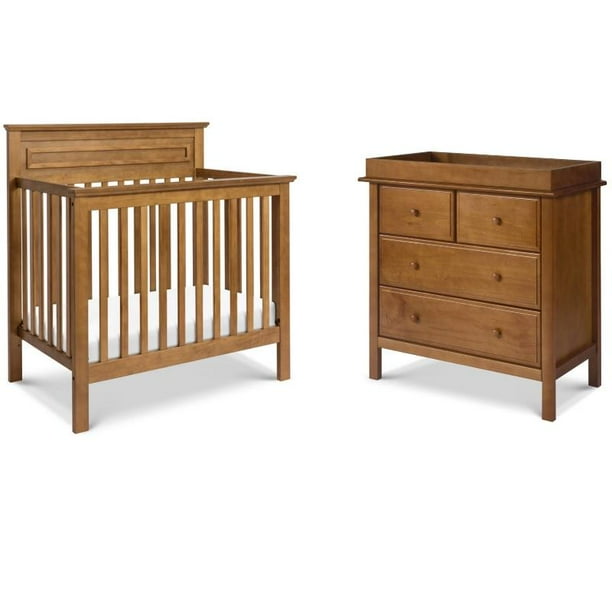 4in1 Convertible Mini Crib and Dresser Set with Changing Tray in