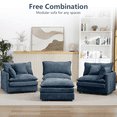 thumbnail image 4 of QuzyAor 35" Upholstered Ottoman Module, Chenille Square Footrest for Modular Sectional Sofa, Single Couch Seat for Living Room Bedroom,Blue, 4 of 6