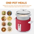 thumbnail image 4 of AsterOutdoor 1.5 Quart Mini Rice Cooker with Steamer, Non-Stick Pot & Dishwasher Safe Glass Lid, Compact for Dorm, Office, Small Kitchens (Red), 4 of 8