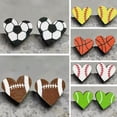 thumbnail image 5 of RSAMD Wood Sport Studs Boxing Glove Heart Baseball Round Basketball Football Earrings-#15, 5 of 9