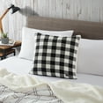 thumbnail image 2 of Eddie Bauer Cabin Plaid Black Cotton Twill Square Pillow, 20" X 20", 2 of 6