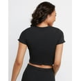 thumbnail image 3 of Hanes Originals Women's Rib Cropped T-Shirt Black M, 3 of 5