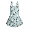 thumbnail image 4 of Xixirimido Panda Strawberry Paw Blue Print Girls One Piece Swimsuits with Skirt Sleeveless Swim Dress Modest Skirted Swimwear with Built-in Shorts UPF 50+ Bathing Suit, 5-6 Years, 4 of 7