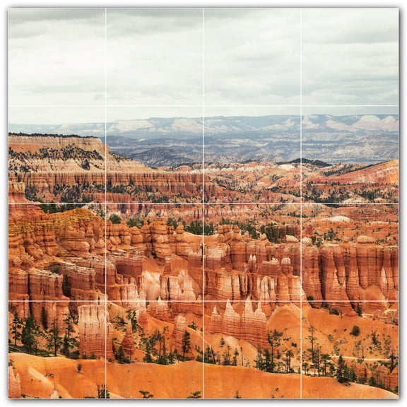 Picture-Tiles.com: Canyon Ceramic Tile Wall Mural WAL500355-44L. 32"W x 32"H using (16) 8" x 8" Ceramic Tiles-Satin Finish