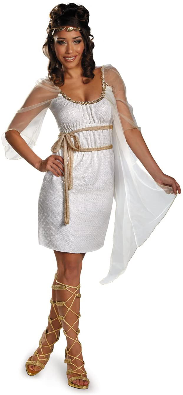 Ancient Greek God Roman Egyptian Fancy Dress Costume With Brown Sash 