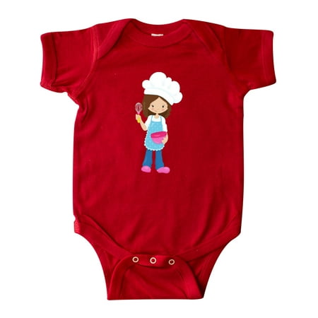 

Inktastic Baking Girl Girl With Chef s Hat Brown Hair Gift Baby Girl Bodysuit