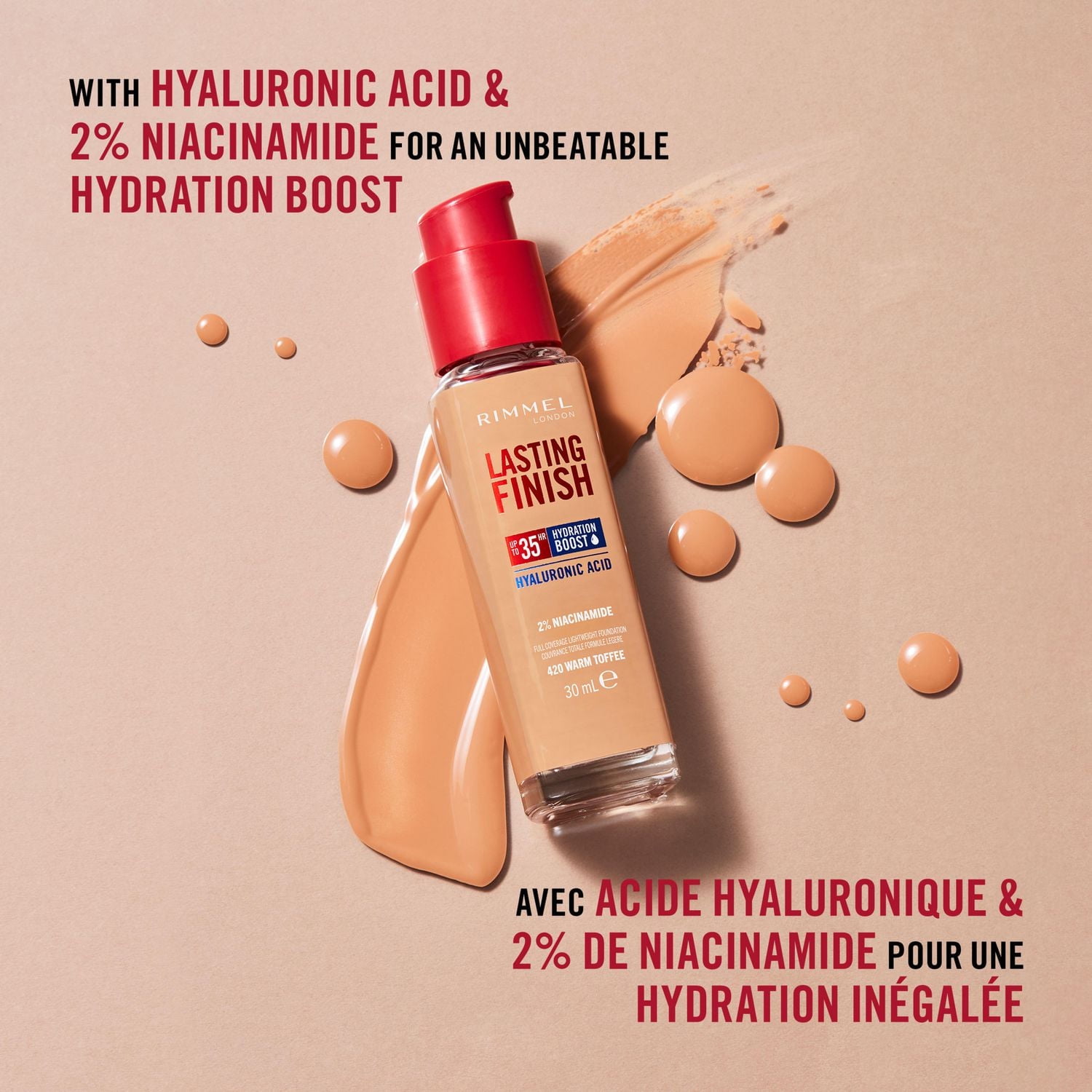 Rimmel Lasting Finish 35 Hour Foundation, Long-Wearing, Hydrating, Vegan Formula, Full-Coverage, Up to 35hr wear