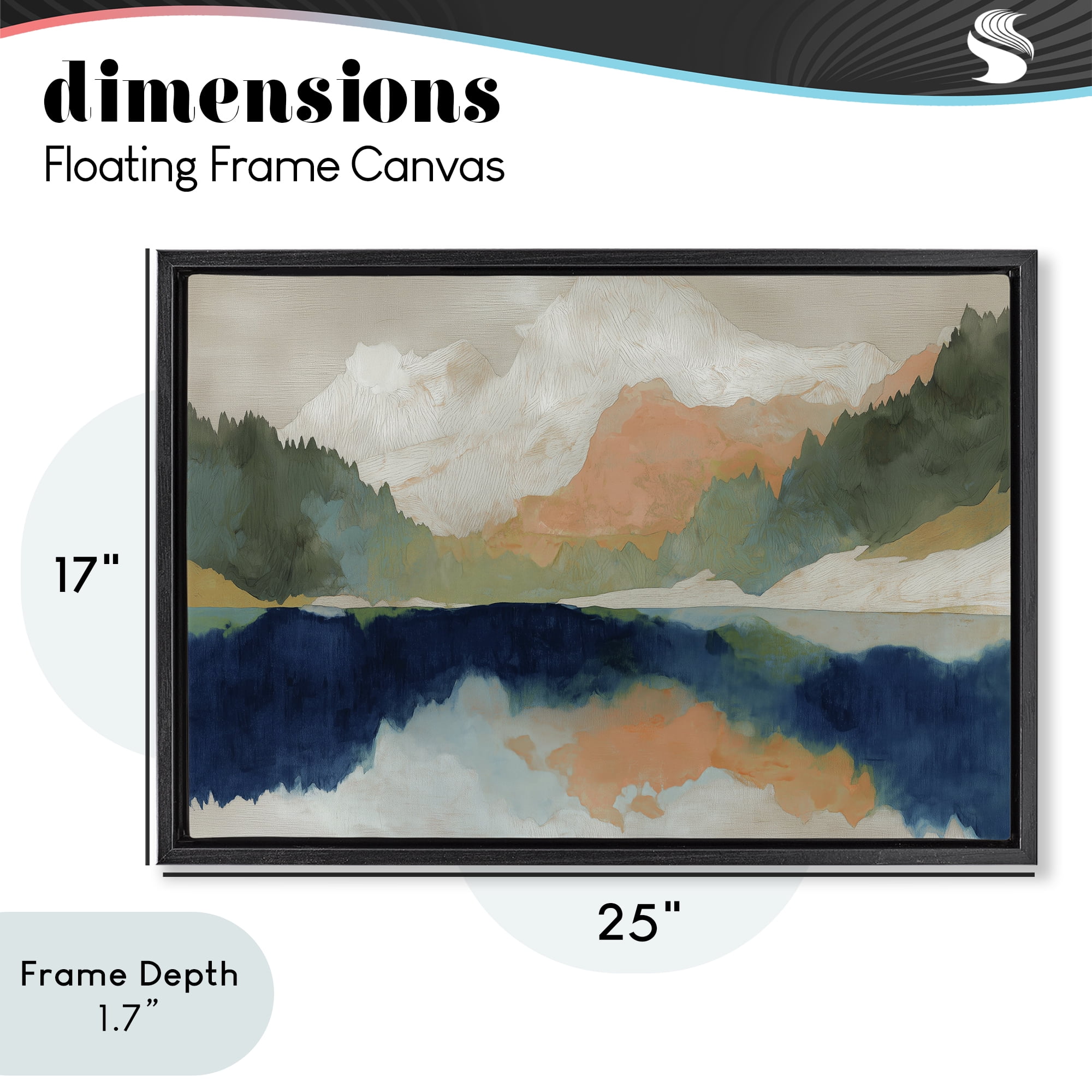 Stupell Industries Alpine Autumn Lake Reflection Black Framed Floater Canvas Wall Art, design by Chromatic Storm Studio