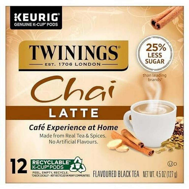 Twinings Chai Latte Tea K-Cups, Creamy, Slightly Sweet, Spiced