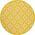 thumbnail image 3 of Unique Loom Outdoor Trellis Collection Area Rug - Tiles (5' 1" Round Yellow/Ivory), 3 of 9