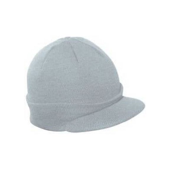 Cuff Beanie Visor Cap- Heather Gray