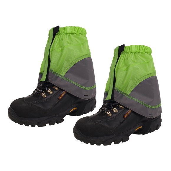 Milisten 1 Pair Gaiters Lightweight Waterproof Ankle Gaiters Shoes Cover for Hiking Walking Backpacking Hunting Climbing (Green and Grey)