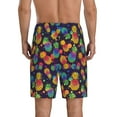 thumbnail image 3 of Kdxio Colorful Pineapples1 Print Mens Sleep Shorts Bottoms Soft Comfy Pajama Wear Pants with Drawstring Pockets, 3 of 7