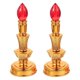 thumbnail image 2 of Decorative Electric Candle Lamp for Decor 1Pair Golden Plastic Material, 2 of 4