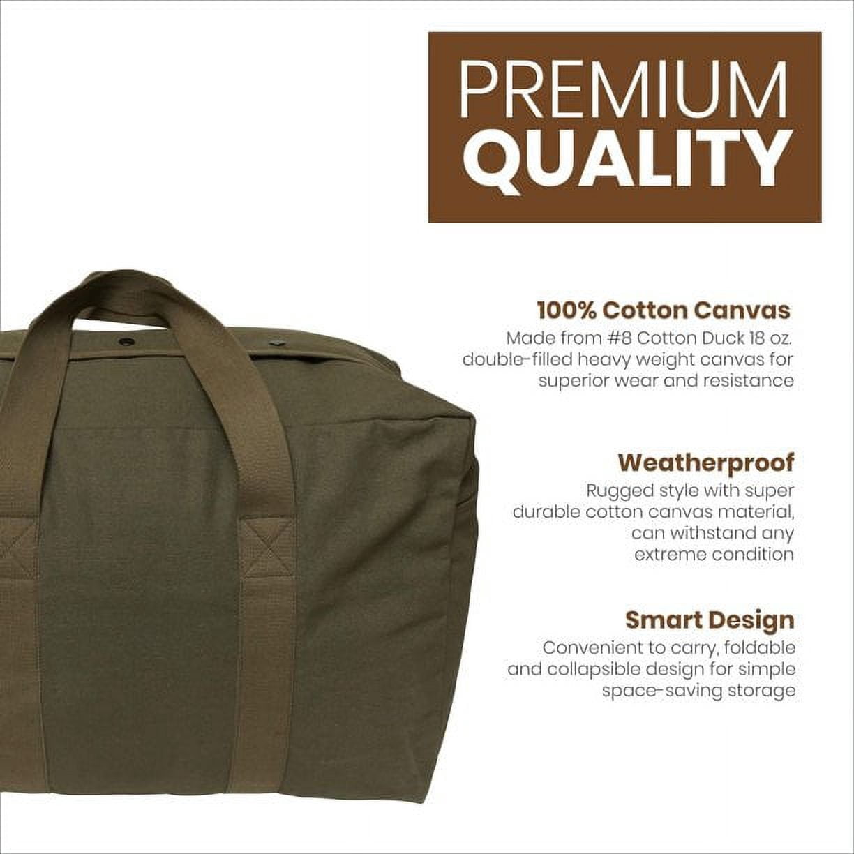(2 pack) WHITEDUCK HOPLITE Parachute Duffel Bag, Canvas Cargo Bag with Snap-Closure for Outdoor, Travel, Heavy Duty Foldable Extra Large Multipurpose use (Blue, Standard 24" x 15" x 13)
