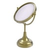 8-in Vanity Top Make-Up Mirror 3X Magnification in Satin Brass