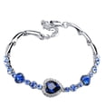 thumbnail image 1 of Pulsera de plata del océano del rhinestone del corazón Pulseras para las mujeres Pulseras para las mujeres pulsera del corazón de las niñas Dainty pulsera, 1 of 6