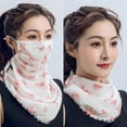 thumbnail image 6 of Yesbay Rose Flower Women Summer Chiffon Anti-UV Thin Veil Scarf Neck Face Cover Shawl, 6 of 8