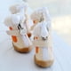 thumbnail image 4 of Zapatos antideslizantes para perros, botas de nieve cálidas de invierno, botas para mascotas para bichones pequeños, chihuahuas, cachorros de peluche, gatos, suelas antideslizantes, 4 piezas/juego, 4 of 5