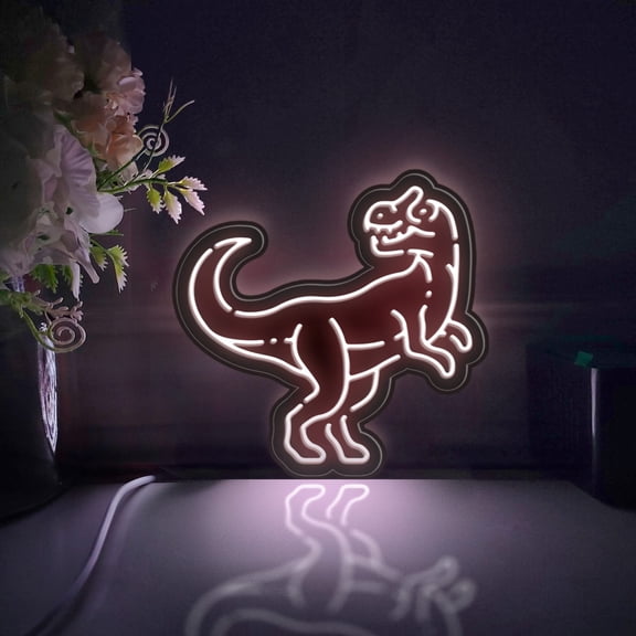 Dinosaur Led Light Box, Dimmable Neon-Like Light Signs USB Power for Wall Decor Bedroom Decoration, Static Light (WxH) 6"x6"