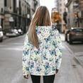 thumbnail image 3 of FOR U DESIGNS Colorful Butterfly Pullover Hoodies for Women Oversized Hoodie Size XL Ladies Hooded Pullover Sweatshirt Long Sleeve Sportswear Down-Shoulder Collar Tops, 3 of 7