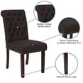 thumbnail image 4 of BizChair Brown Fabric Parsons Chair with Rolled Back, Accent Nail Trim and Walnut Finish, 4 of 11