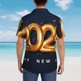 thumbnail image 4 of Fuzoiu 2025 Happy New Year 6 Print Hawaiian Shirt for Men, Summer Beach Casual Short Sleeve Button Down Shirts, Men’s Beach Summer Shirts with Pocket,3X-Large, 4 of 7