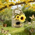 thumbnail image 1 of Adorno de Pascua con girasol - Decoración de panal de cuerda tejida para árbol, pared o centro de mesa, 1 of 6