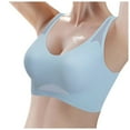 thumbnail image 3 of Breezora Breathable Comfort Wireless Bra Supportive Seamless Bralette Lightweight Everyday Brassiere XXL Size Light Blue, 3 of 7
