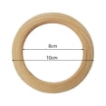 thumbnail image 1 of Lefu 1pc Unfinished Wooden Rings Multiple Sizes Solid Color Natural Wood Circle Rings, 1 of 9