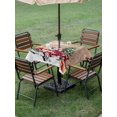 thumbnail image 3 of Outdoor Tablecloth with Umbrella Hole and Zipper, Red Truck Christmas Square Table Cloth 54x54 Inch Waterproof Tablecloth, Xmas Tree Snowflake Gifts Winter Wooden Picnic Table Cover for Patio Camping, 3 of 7