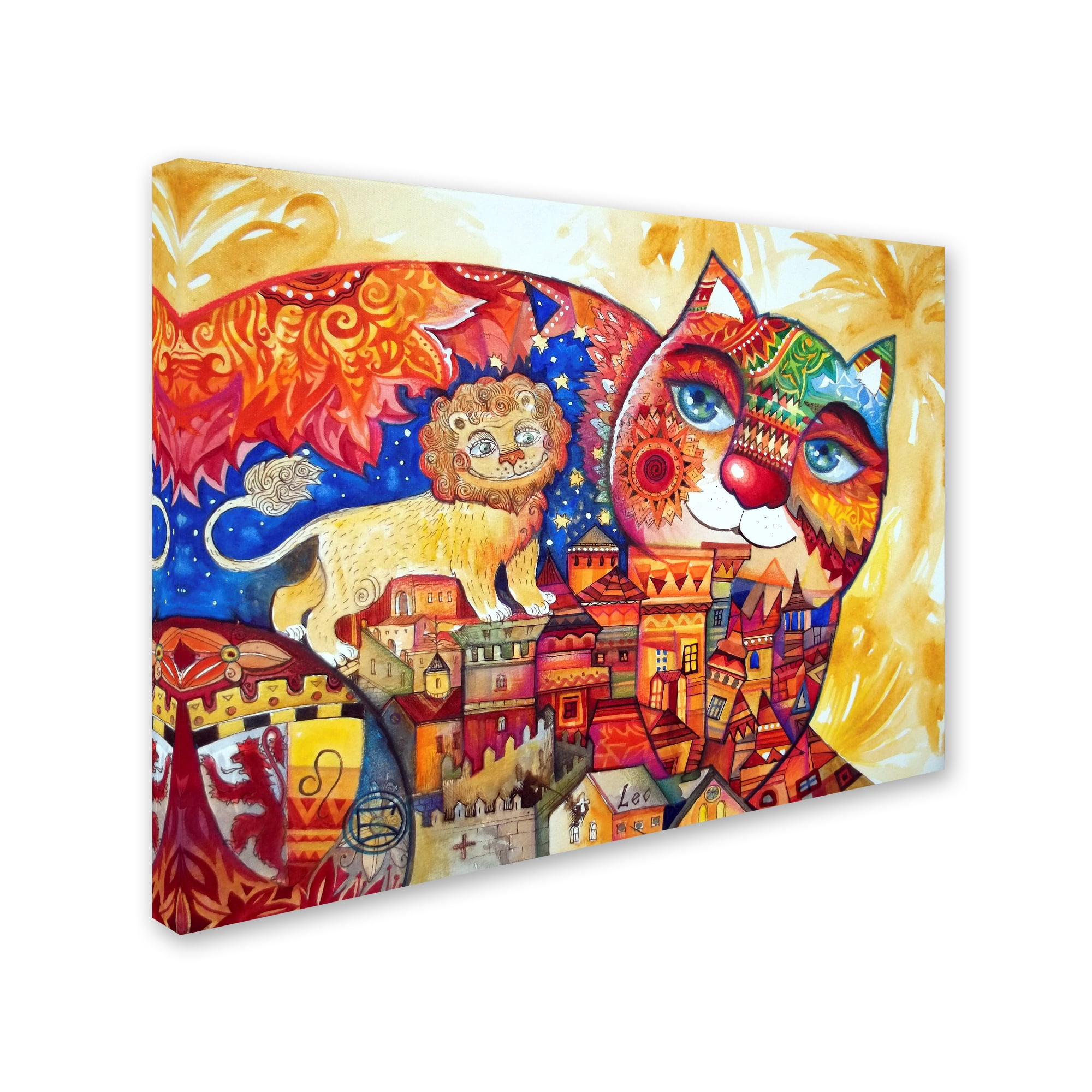 Trademark Fine Art 'Leo Cat' Canvas Art by Oxana Ziaka