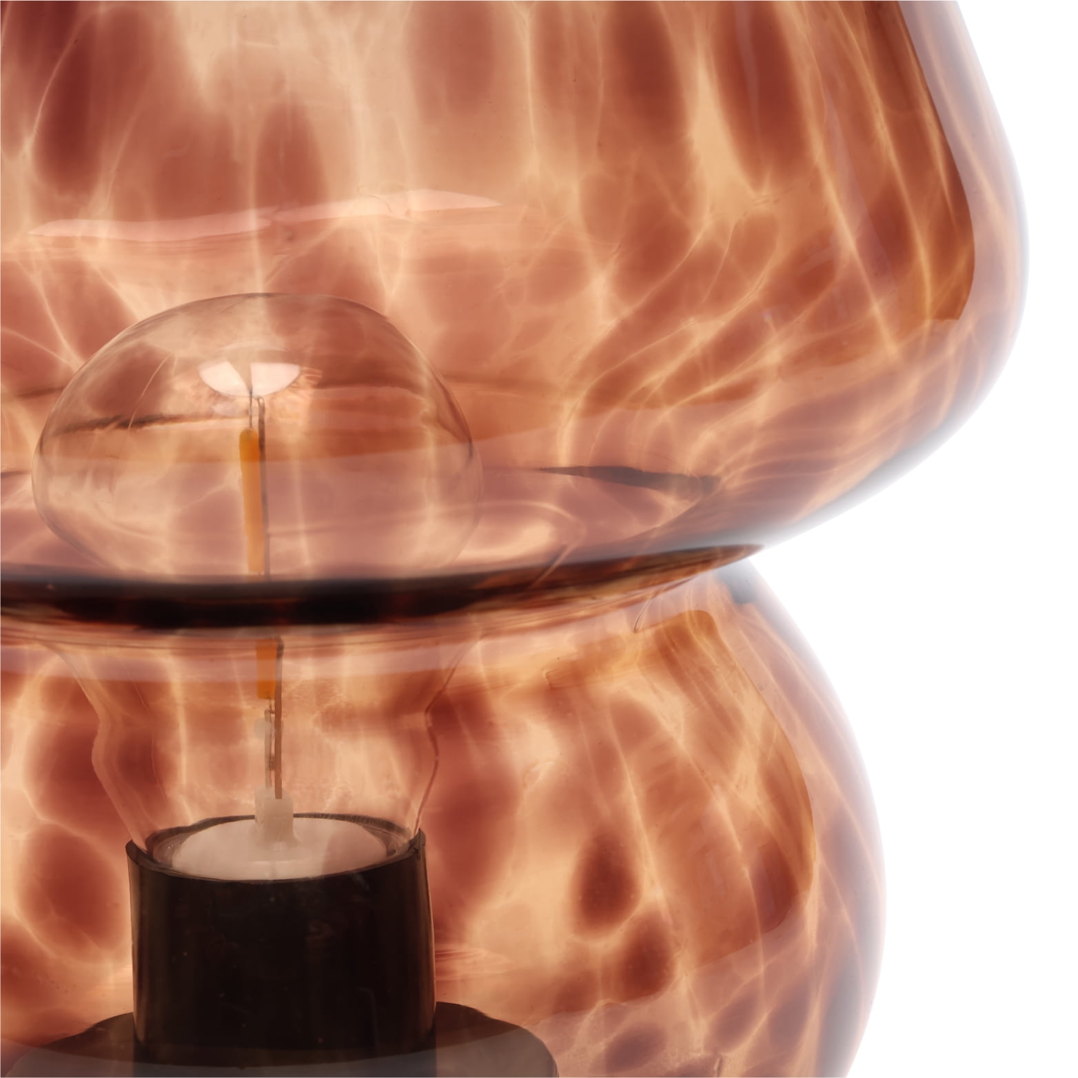 Urban Shop 8" Energy Efficient Brown Tortoise Glass Table Lamps Mushroom