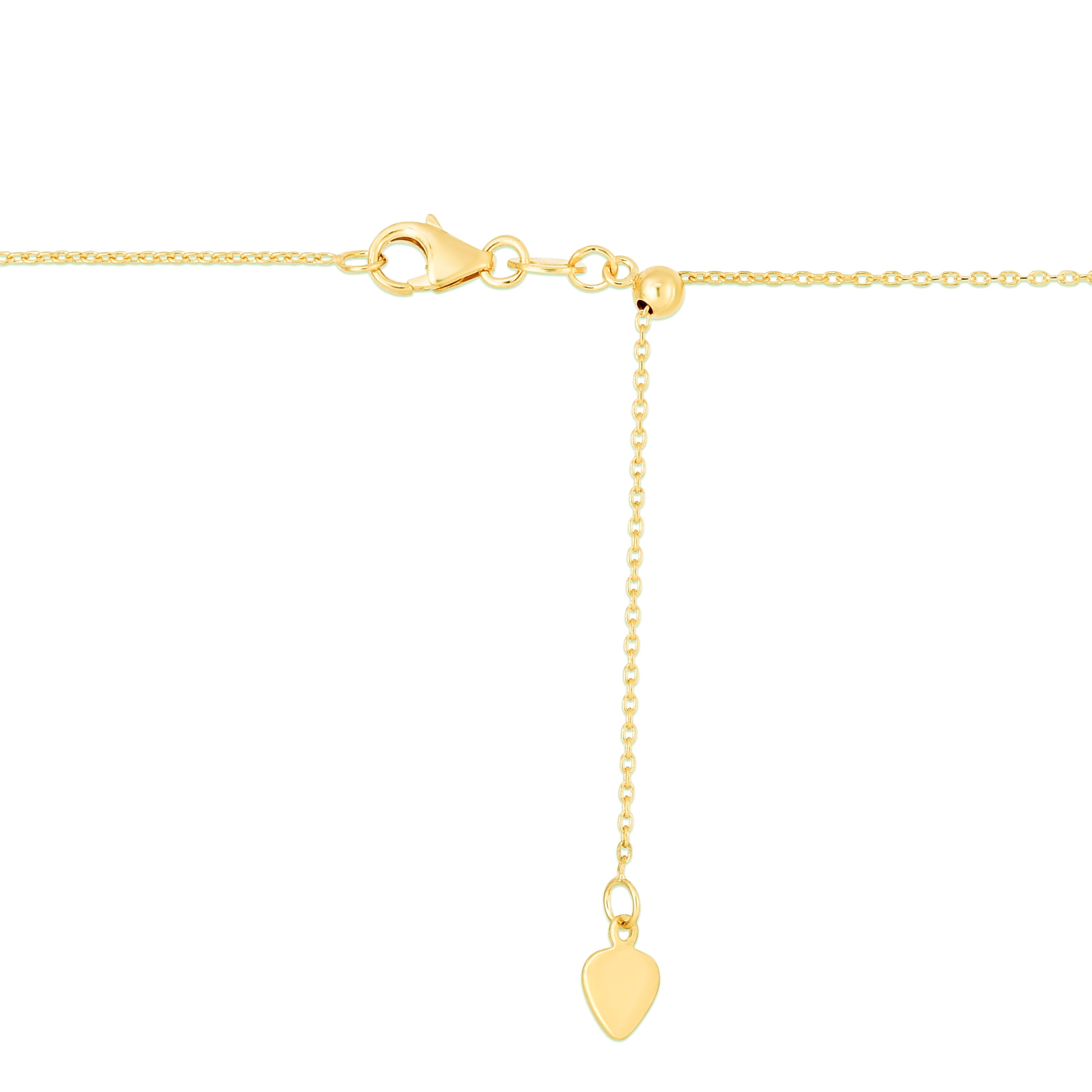 14K Yellow Gold 22in 1mm Adjustable Cable Chain with Lobster Clasp