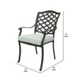thumbnail image 5 of 37 Inch Wynn Outdoor Dining Chair, Cushioned Seat, Gray- Saltoro Sherpi, 5 of 5