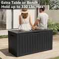 thumbnail image 6 of Bifanuo 100 Gallon Resin Deck Box - Lockable Waterproof Outdoor Storage - Black, 6 of 9