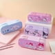 thumbnail image 3 of Sanrio-estuche de lápices de PU de gran capacidad, bolsa de lápices de doble capa, Kawaii Kuromi Cinnamoroll Melody, suministros de papelería, 3 of 3