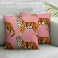 thumbnail image 3 of HENGT Pink Tigers Pillow Covers Decorative Preppy Lumbar Throw Pillowcase Couch Cushion Cover for Home Decor Living Room Bedroom College Dorm Bed Car Sofa Sofa, 3 of 5