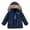 Navy, variant on breaise Toddler Kids Boys Girls Long Quilted Puffer Coat with Trimmed Hood Outerwear Warm Parka Jacket Fall/Winter Long Coats