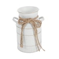 thumbnail image 3 of Jarrón tipo jarra de leche, diseño antiguo vintage, maceta estilo boho, cubo para flores, estilo rústico Blanco, 3 of 9