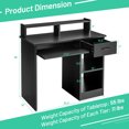 thumbnail image 4 of Costway Computer Desk w/Hutch & 2-Tier Open Storage Shelves for Home Office, 4 of 10